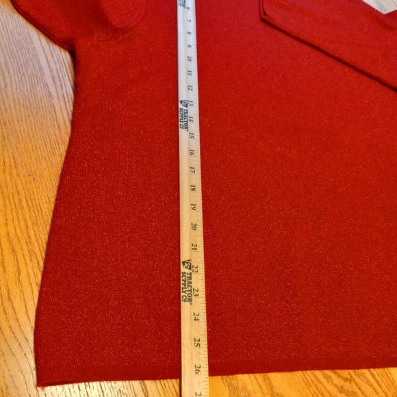 Draper's & Damons Red Metallic Mock Turtle Neck Women's Sweater Plus Size 2X - Picture 12 of 15